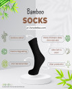 Made in Portugal Bamboo Socks EU 35-46 Crew Socks Anti Odor Soft and Breathable Black White color